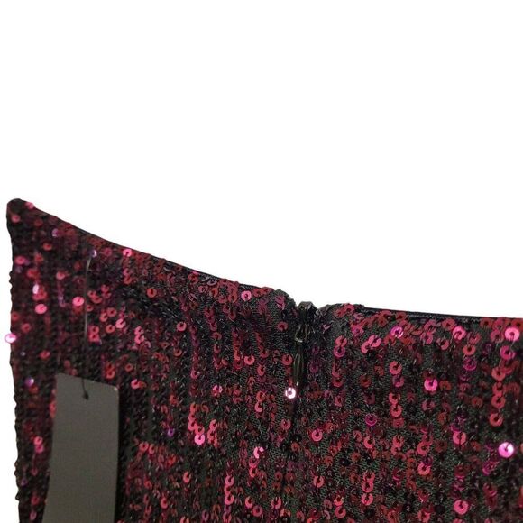 Lulus Dress Purple Sequin Strapless Sweetheart Asymmetrical Bodycon Formal Sz XS - Picture 10 of 13